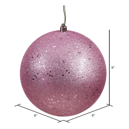 Vickerman 8" Mauve Sequin Finish Ball Ornament.