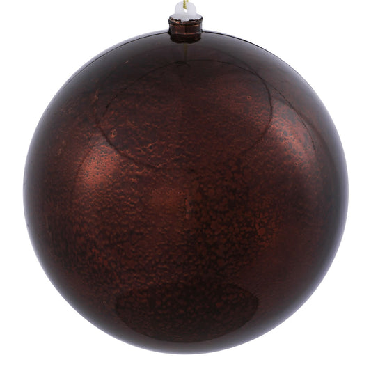 Vickerman 8" Chocolate Mercury Ball Christmas Ornament Features a Shiny Finish.