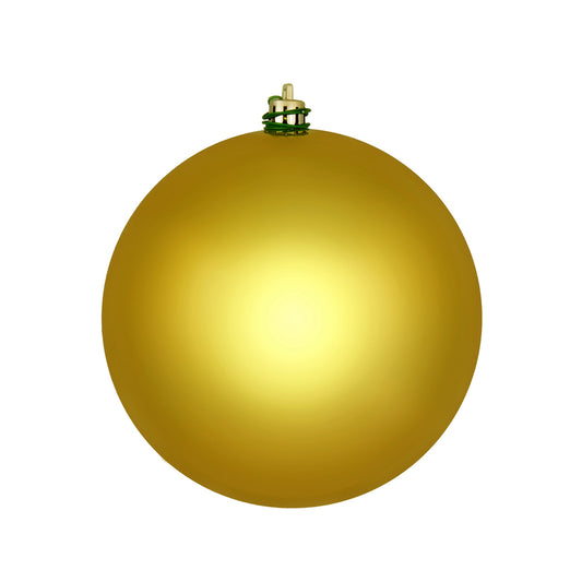 Vickerman 6" Medallion Gold Shiny Ball Ornament 4 per Bag