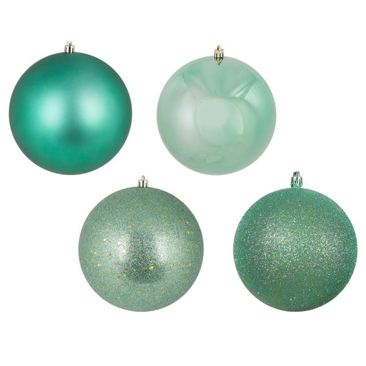 Vickerman 6" Sea Foam 4-Finish Ball Ornament Assortment 4 per Box
