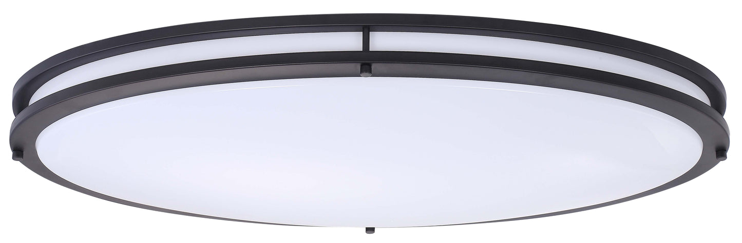 ASD Lighting LED Double Ring Flushmount Oval 32inch 50W 120V Triac 2700/3000/3500/4000/5000K Black ETL