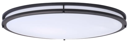 ASD Lighting LED Double Ring Flushmount Oval 32inch 50W 120V Triac 2700/3000/3500/4000/5000K Black ETL