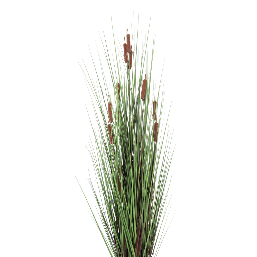 Vickerman 60" Artificial Potted Green Straight Grass and Cattails.