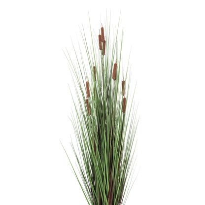 Vickerman 60" Artificial Potted Green Straight Grass and Cattails.