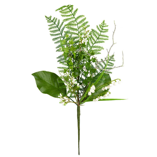 Vickerman 21" Artificial White Mini Flower Green Spray. Includes 4 sprays per pack.