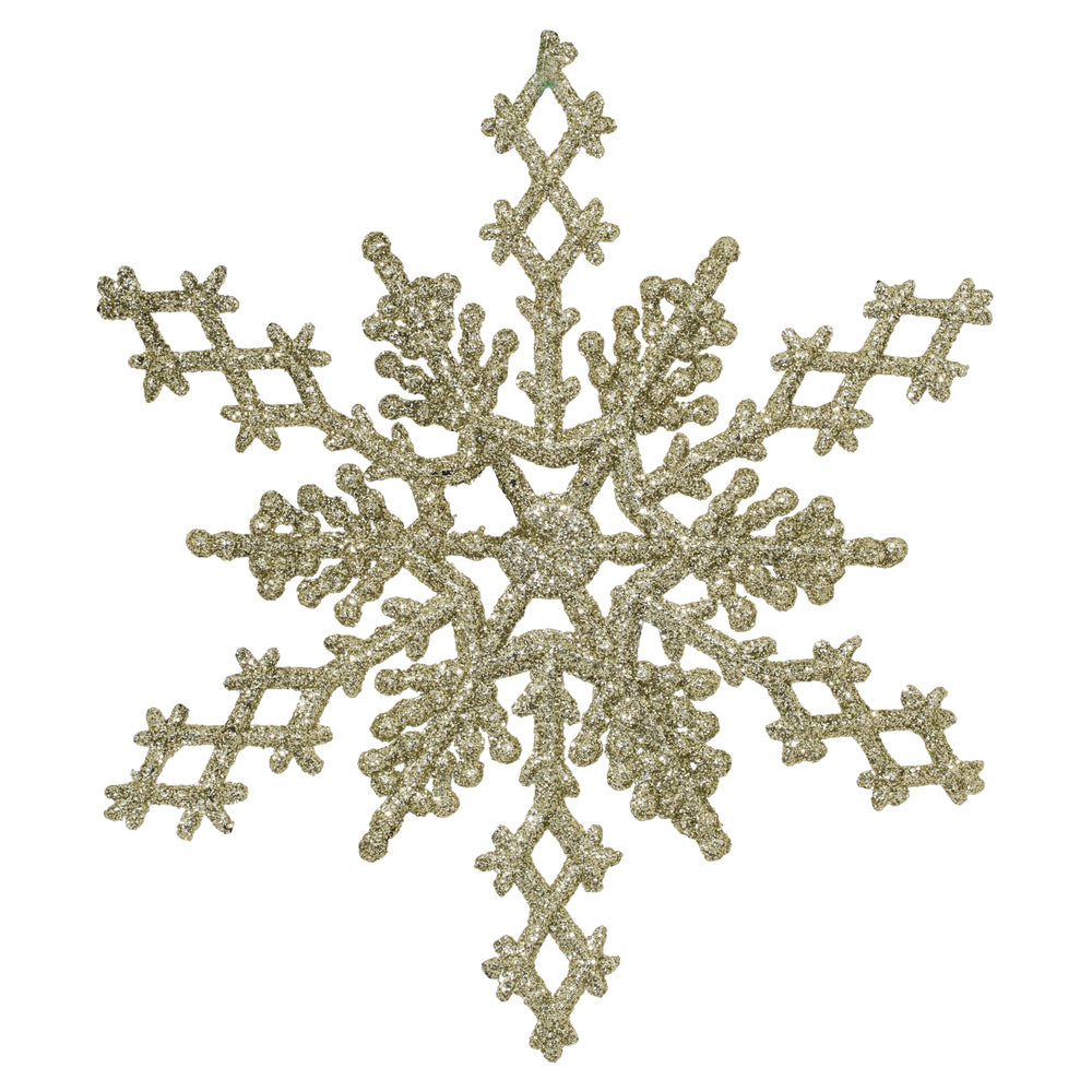 Vickerman 6.25" Champagne Glitter Snowflake 12/Pvc Bx