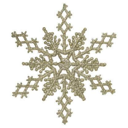 Vickerman 6.25" Champagne Glitter Snowflake 12/Pvc Bx