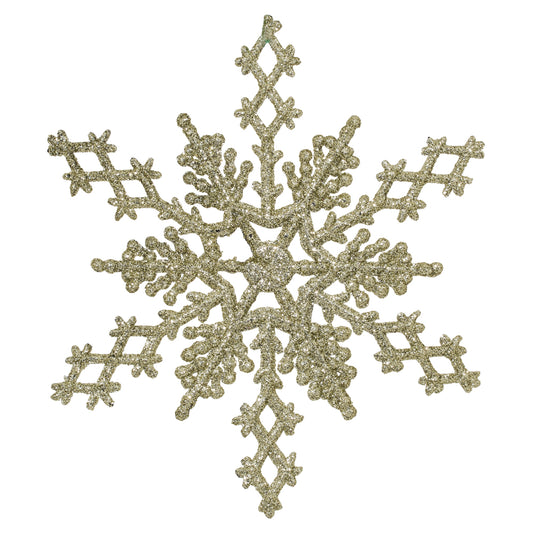 Vickerman 6.25" Champagne Glitter Snowflake 12/Pvc Bx