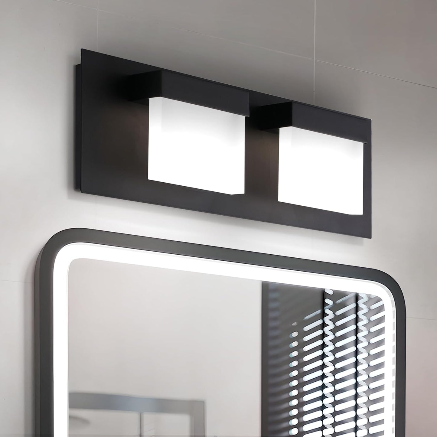 ASD Lighting LED Vanity 2-light 12W 120V CCT Selectable 3000/4000/5000K Dimmable Black ETL