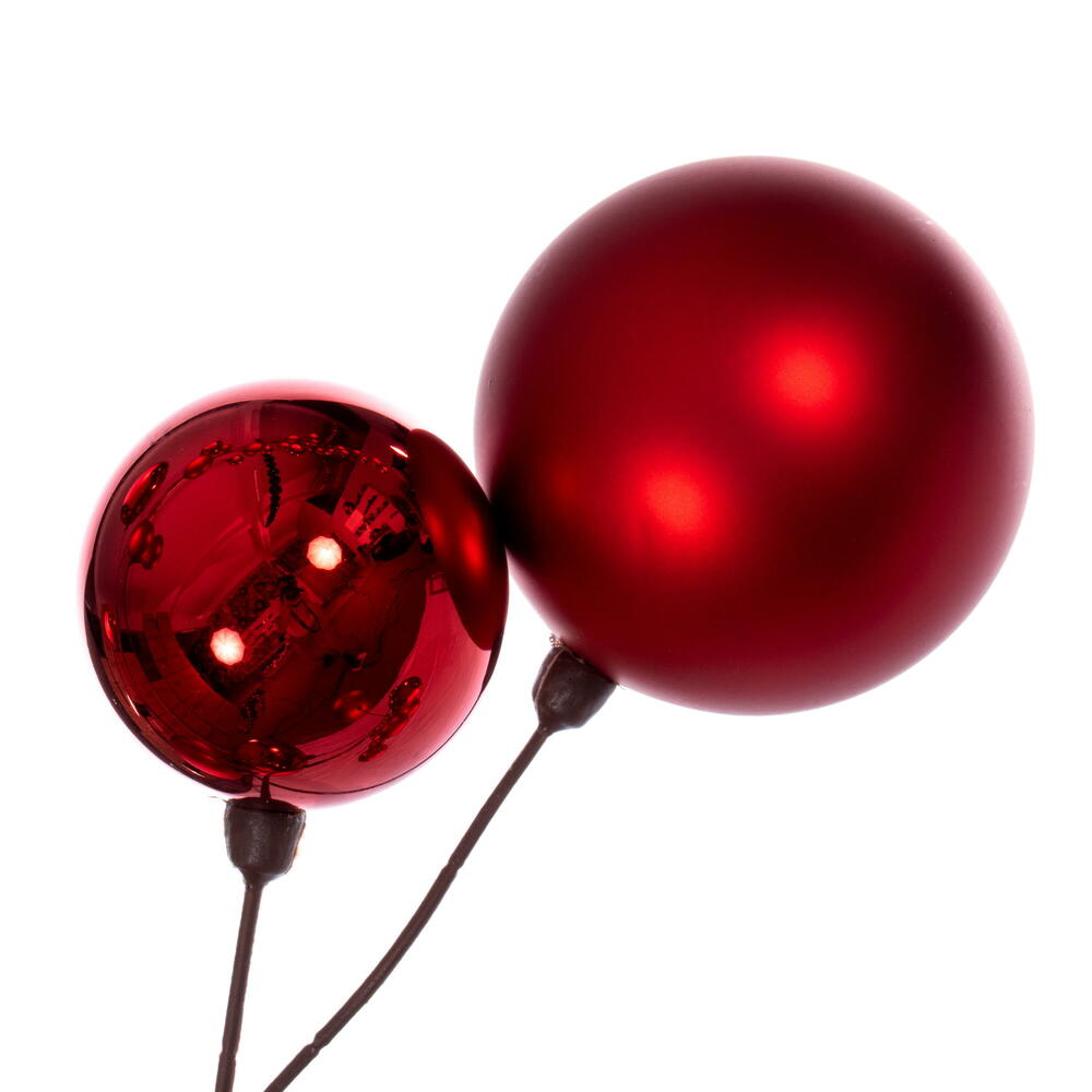 Vickerman 10' Red Assorted Finish Branch Ball Ornament Garland.