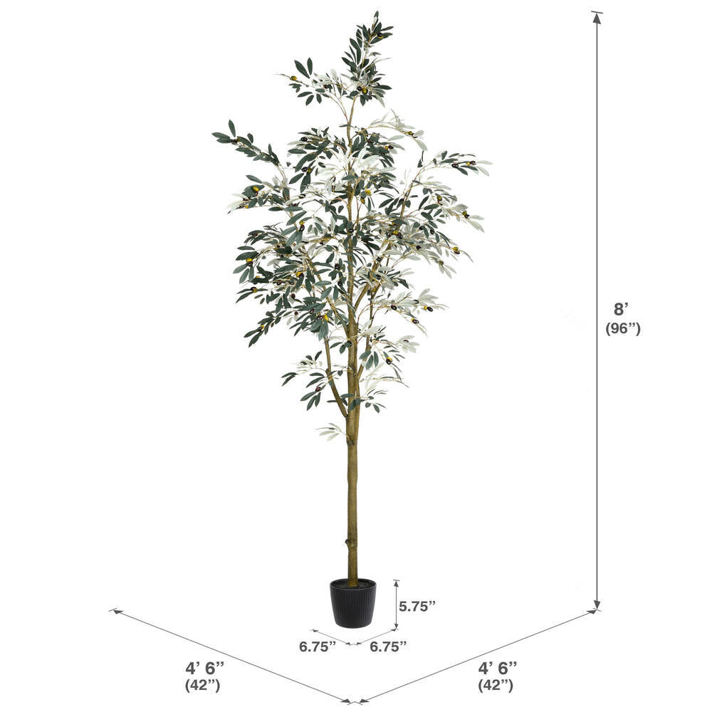Vickerman 8' Artificial Potted Olive Tree.