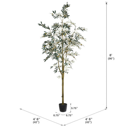 Vickerman 8' Artificial Potted Olive Tree.