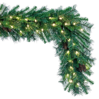 Vickerman 9' Cheyenne Artificial Christmas Garland Warm White LED Lights