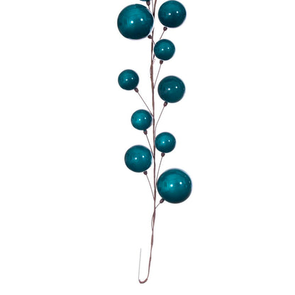 Vickerman 10' Dark Teal Pearl Branch Ball Wire Garland.