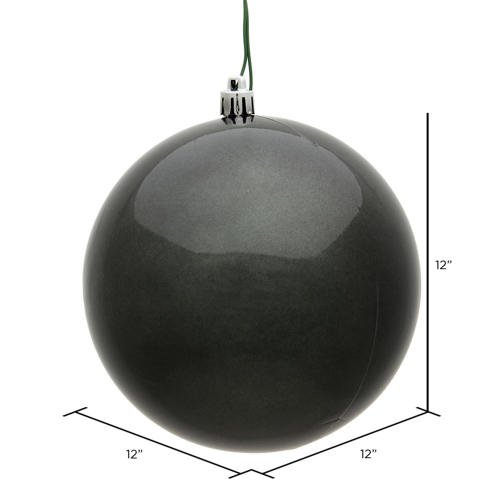 Vickerman 12" Pewter Candy Ball Ornament