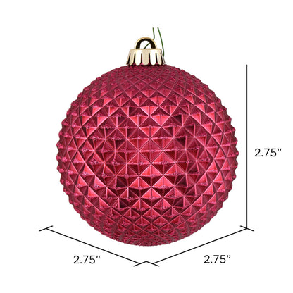 Vickerman 2.75" Berry Red Durian Glitter Ball Ornament 12 per Bag