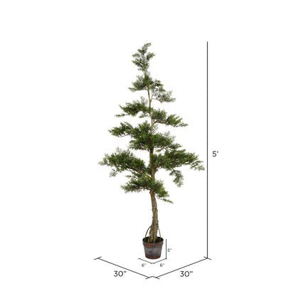 Vickerman 5' Artificial Potted Cedar Tree.