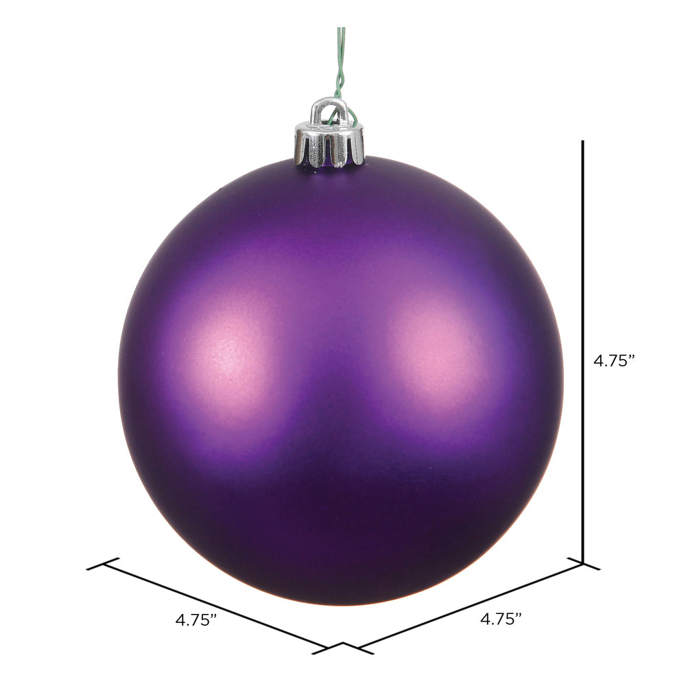 Vickerman 4.75" Plum Matte Ball Ornament 4 per Bag