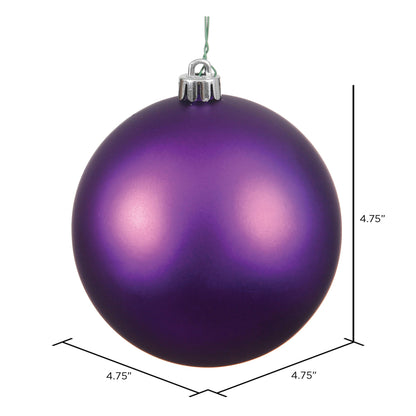 Vickerman 4.75" Plum Matte Ball Ornament 4 per Bag