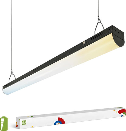 ASD Lighting LED Stairwell Fixture with Q-base 4feet Power Adjustable 25/30/40W 120-277V CCT Selectable 3500/4000/5000K with Battery back-up 10W Dimmable Black UL DLC Premium