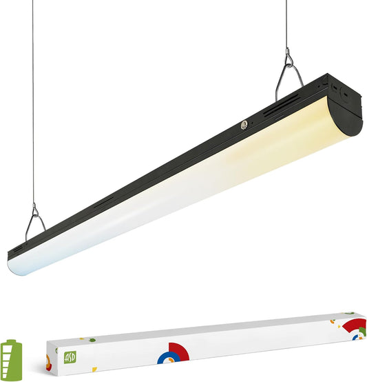 ASD Lighting LED Stairwell Fixture with Q-base 4feet Power Adjustable 25/30/40W 120-277V CCT Selectable 3500/4000/5000K with Battery back-up 10W Dimmable Black UL DLC Premium