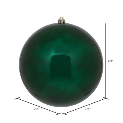 Vickerman 2.75" Midnight Green Shiny Ball Ornament 12 per Bag