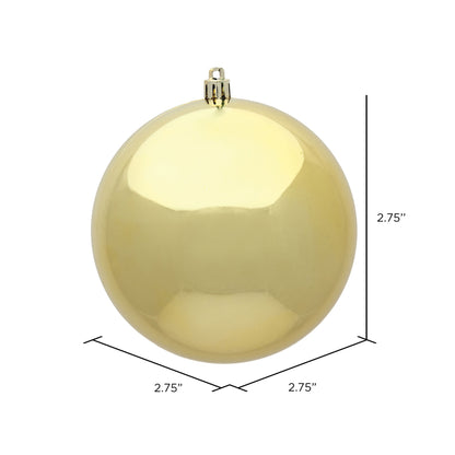 Vickerman 2.75" Medallion Gold Shiny Ball Ornament 12 per Bag