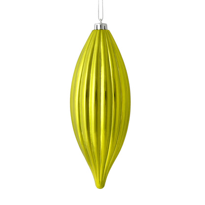 Vickerman 8" Lime Shiny Line Finial Ornament Pack of 4