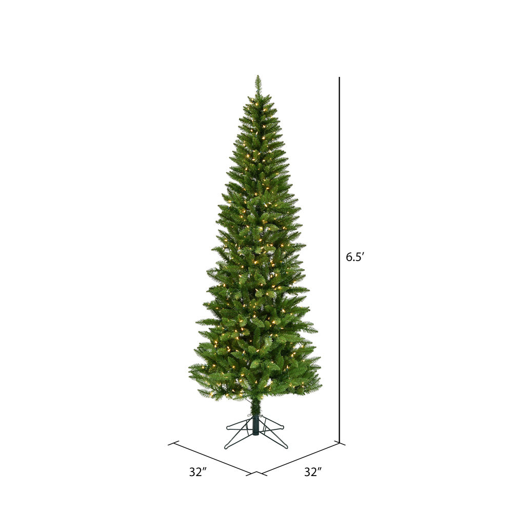 Vickerman 6.5' x 32" Creswell Pine Artificial Christmas Pencil Tree Warm White Dura-Lit® LED Lights