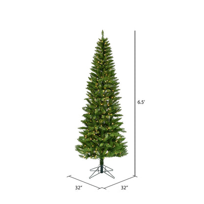 Vickerman 6.5' x 32" Creswell Pine Artificial Christmas Pencil Tree Warm White Dura-Lit® LED Lights