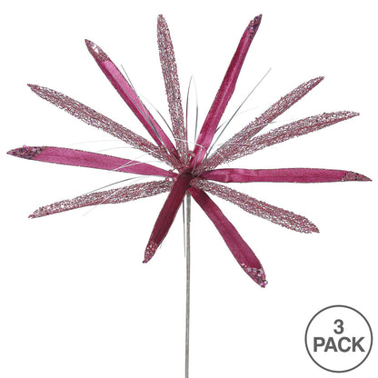 Vickerman 24" Mauve Velvet Papyrus Artificial Christmas Pick 3 per Bag