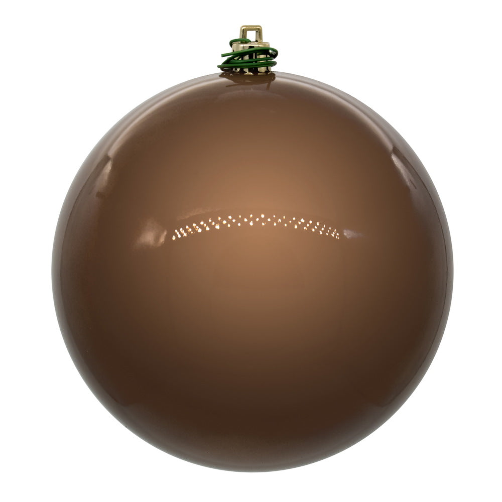 Vickerman 6" Mocha Pearl UV Drilled Ball Ornament 4 per bag.