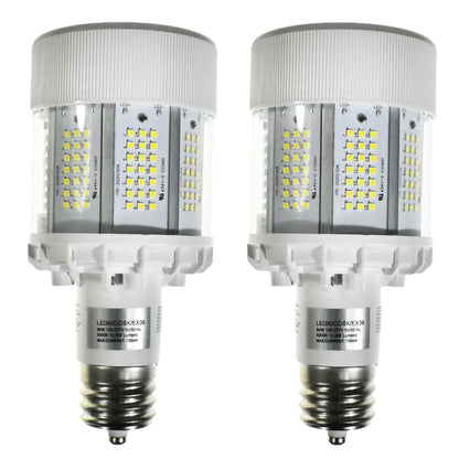 Damar- LED Corn Cob Bright Light Bulb Type B Ballast Bypass 80W 12,000 Lumen 5000K Bright White EX39 Base Non-Dimmable 300? Beam Angle 120-277VAC Dry/Damp Rated Pack of 2- For Warehouse Garage Patio