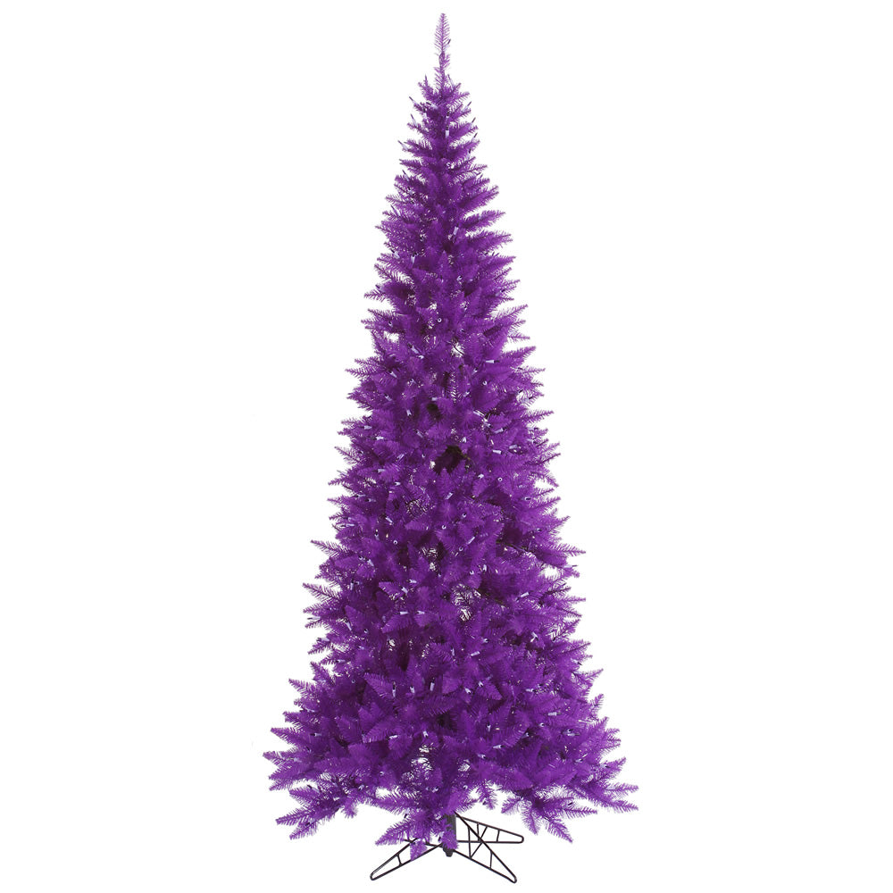 Vickerman 7.5' Purple Fir Slim Artificial Christmas Tree Unlit