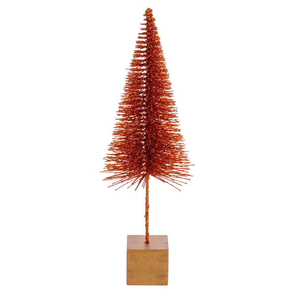 Vickerman 8"-10"-12" Orange Sisal Bottle Brush Tree Set Set of 3