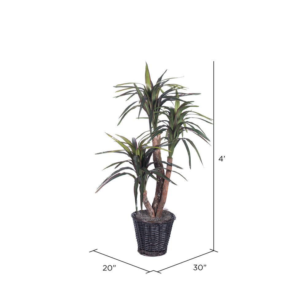 Vickerman 4' Artificial Marginata Extra Full Bush Rattan Basket