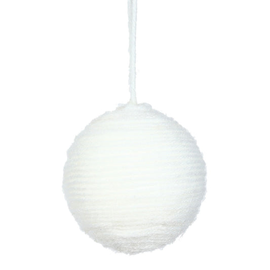 Vickerman 2.4" White Yarn Ball Ornament comes 12 per bag