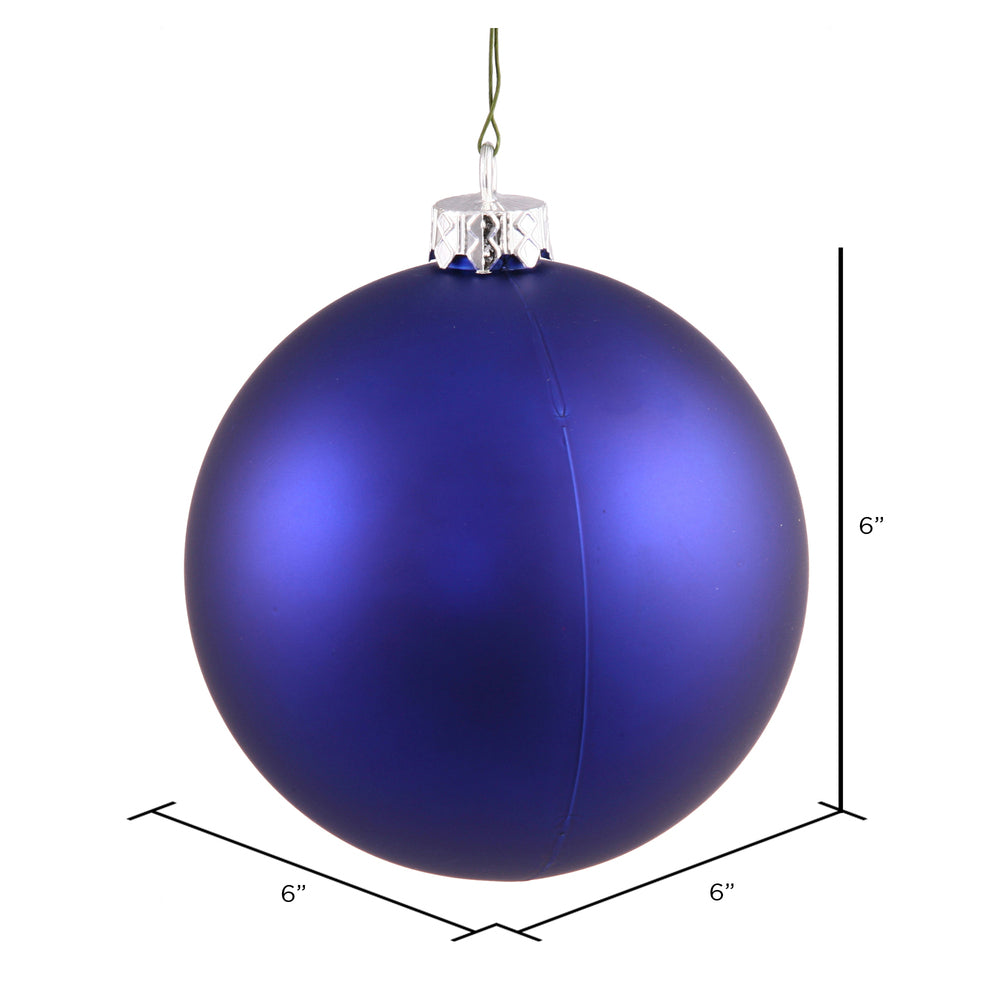 Vickerman 6" Cobalt Matte Ball Ornament 4 per Bag