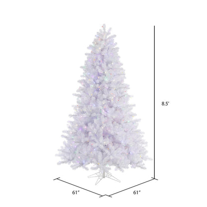 Vickerman 8.5' x 61" Crystal White Pine Artificial Christmas Tree Multi-Colored LED Lights