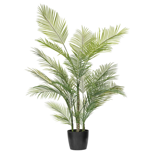 Vickerman 70.5" Green Areca Palm Plant. This is an artificial plant in a black plastic pot.
