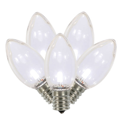 Vickerman C9 Transparent Plastic LED Pure White Dimmable Bulb E17 Nickel Base 25 per bag