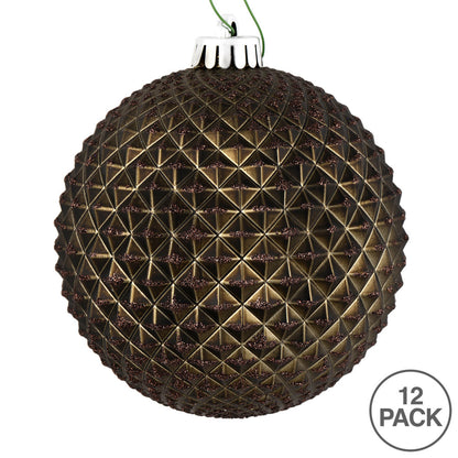 Vickerman 2.75" Gunmetal Durian Glitter Ball Ornament 12 per Bag