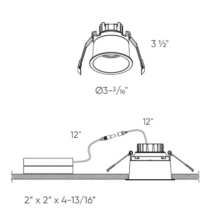 Dals Lighting Facet 2-6 Inch CCT Round Indoor/Outdoor Regressed Gimbal Down Light, 120V347V, 010V dimming