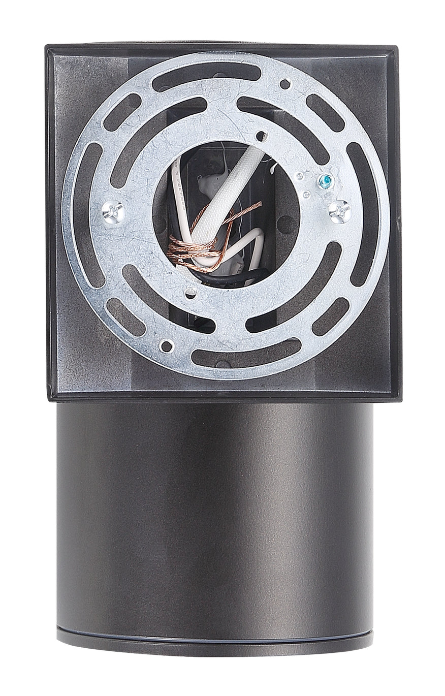 ASD Lighting BULB Round Outdoor Wall Cylinder, Up Or Downlight Fixture, 120V, 6.44Wide, 50°, 60W Max, Black Finish, 2 Pack