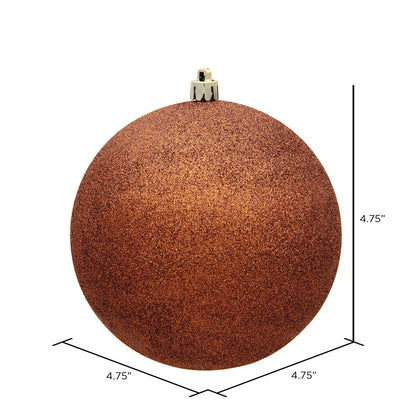 Vickerman 4.75" Copper Glitter Ball Ornament 4 per Bag