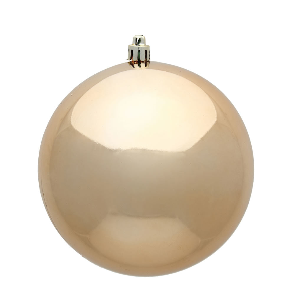 Vickerman 4" Café Latte Shiny Ball Ornament 6 per Bag