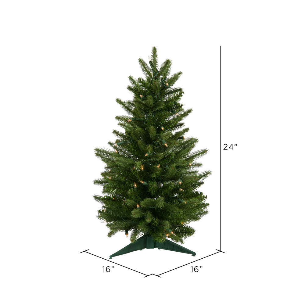 Vickerman 24" Fraser Fir Artificial Christmas Tree Clear Dura-lit Lights