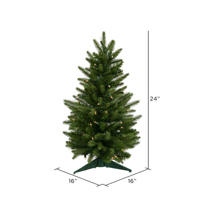 Vickerman 24" Fraser Fir Artificial Christmas Tree Clear Dura-lit Lights