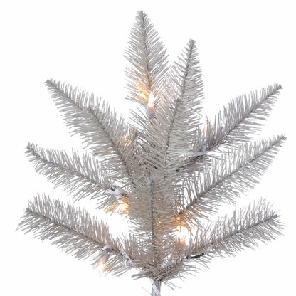 Vickerman 9' x 52" Platinum Fir Artificial Christmas Pencil Tree Warm White Dura-Lit® LED Lights