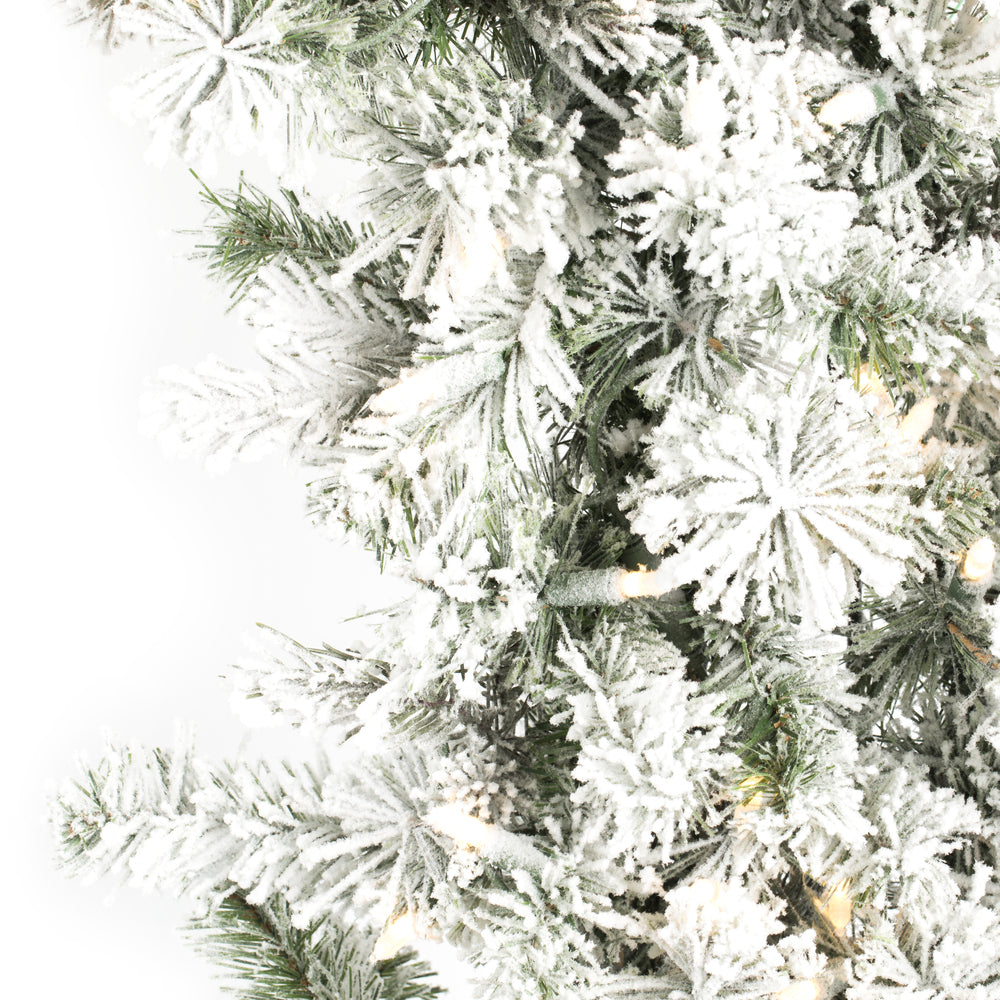 Vickerman 48" Flocked Kiana Artificial Christmas Wreath Warm White Dura-Lit® LED Mini Lights
